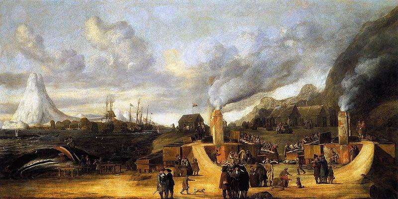Cornelis de Man The Whale oil Factory on Jan Mayen Island. Norge oil painting art